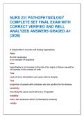 NURS 231 PATHOPHYSIOLOGY  COMPLETE SET FINAL EXAM WITH CORRECT VERIFIED AND WELL  ANALYZED ANSWERS GRADED A&plus;  &lpar;2026&rpar;