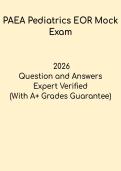 PAEA Pediatrics EOR Mock Exam PDF &vert; Study Guide & Practice Questions 2026