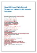 Nurs 660 Exam 1 With Correct  Verified and Well Analyzed Answers  Graded A&plus;