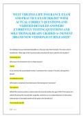 WEST VIRGINIA LIFE INSURANCE EXAM  AND PRACTICE EXAM 2026&sol;2027 WITH  ACTUAL CORRECT QUESTIONS AND  VERIFIED DETAILED ANSWERS  &vert;CURRENTLY TESTING QUESTIONS AND  SOLUTIONS&vert;ALREADY GRADED A&plus;&vert;NEWEST  &vert;BRAND NEW VERSION&vert;JUST RELEASED&excl;&excl;
