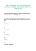 BIO 117 QUIZ 5 ACTUAL QUESTIONS AND ANSWERS WITH COMPLETE SOLUTIONS &vert; NEW 2026 UPDATE