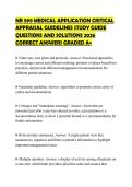 NR 599 MEDICAL APPLICATION CRITICAL APPRAISAL GUIDELINES STUDY GUIDE QUESTIONS AND SOLUTIONS 2026 CORRECT ANSWERS GRADED A&plus;