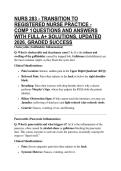 NURS 283 - TRANSITION TO REGISTERED NURSE PRACTICE - COMP 1 QUESTIONS AND ANSWERS WITH FULL A&plus; SOLUTIONS&comma; UPDATED 2026&comma; GRADED SUCCESS