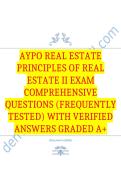 AYPO Real Estate Principles of Real Estate II Exam Comprehensive Questions &lpar;Frequently Tested&rpar; with Verified Answers Graded A&plus;