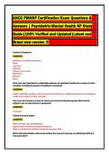 ANCC PMHNP Certification Exam Questions &  Answers &vert; Psychiatric-Mental Health NP Study  Guide&vert;100&percnt; Verified and Updated&vert;Latest and  Brand new version &excl;&excl;&excl;