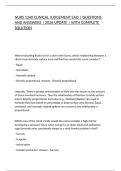 NURS 1240 CLINICAL JUDGEMENT EAQ &vert; QUESTIONS AND ANSSWERS &vert; 2026 UPDATE &vert; WITH COMPLETE SOLUTION