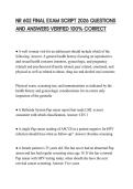 NR 602 FINAL EXAM SCRIPT 2026 QUESTIONS AND ANSWERS VERIFIED 100&percnt; CORRECT