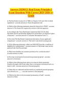 Answers 20250121 Real Estate Principles I Exam Questions With Correct 2025 2026 A&plus;  Grade