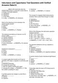 Inductance and Capacitance Test Questions with Verified Answers Rated A