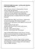 NURS 6101 Health Assessment &ndash; Cardiovascular Questions With Complete Solutions