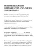 NR 602 WEEK 5 EVALUATION OF MARGINALIZED WOMEN ACTUAL PAPER 2026 SOLUTIONS GRADED A&plus;