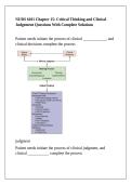 NURS 6101 Chapter 15&colon; Critical Thinking and Clinical Judgement Questions With Complete Solutions