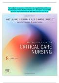 Test Bank&colon; Introduction to Critical Care Nursing&comma; 8th Edition &vert; Mary Lou Sole&comma; Deborah G&period; Klein&comma; Marthe J&period; Moseley All 1-21 Chapters Covered With Questions And Verified Solutions With Rationales And Case Study&period;
