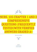 Nurs&period; 105 Chapter 1 and 2 Comprehensive Questions &lpar;Frequently Tested&rpar;with Verified Answers Graded A&plus;