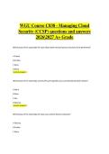 WGU Course C838 - Managing Cloud  Security &lpar;CCSP&rpar; &vert;C838 Managing Cloud Security &lpar;CCSP&rpar; &ndash; Questions and Answers &ndash; Western Governors University &ndash; 2026&sol;2027 &ndash; Complete Study Guide &lpar;A&plus; Grade&rpar;