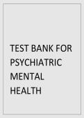 Test Bank for Psychiatric Mental Health Nursing&period; Updated Latest 2025&ndash;2026 Complete Exam Preparation and Study Resource&period; Comprehensive Chapter-by-Chapter Questions&comma; Answers and Rationales for Academic and NCLEX Success&period;