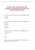 PNP401 - TEST 2 QUESTIONS AND CORRECT ANSWERS WITH COMPLETE SOLUTION 2026 UPDATE 