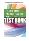 Test Bank for Psychiatric Mental Health Nursing 8th Edition&period; Updated Latest 2025&ndash;2026 Complete Exam Preparation and Study Resource&period; Comprehensive Chapter-by-Chapter Questions&comma; Answers and Rationales for Academic and NCLEX Success&period;