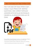 New York State EMT Basic Written Exam  Version 1 Exam PREDICTOR  VERIFIED  QUESTIONS  AND CORRECT DETAILED  ANSWERS WITH DETAILED RATIONALES  GRADED A&plus; GUARANTEED PASS ACE YR  EXAM 