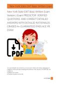 New York State EMT Basic Written Exam  Version 2 Exam PREDICTOR  VERIFIED  QUESTIONS  AND CORRECT DETAILED  ANSWERS WITH DETAILED RATIONALES  GRADED A&plus; GUARANTEED PASS ACE YR  EXAM 
