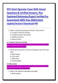 NYC Hoist Operator Exam With Actual Questions & Verified Answers&comma; Plus Explained Rationales&sol;Expert Verified For Guaranteed 100&percnt; Pass 2026&sol;Latest Update&sol;Instant Download Pdf