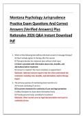 Montana Psychology Jurisprudence  Practice Exam Questions And Correct  Answers &lpar;Verified Answers&rpar; Plus  Rationales 2026 Q&A Instant Download  Pdf 