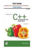 Starting Out with C&plus;&plus; Test Bank 10th Edition &vert; Tony Gaddis &vert; All Chapters