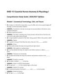 BIOD 151 Essential Human Anatomy & Physiology I Comprehensive Study Guide &vert; 2026&sol;2027 Syllabus