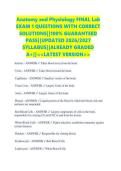 Anatomy and Physiology FINAL Lab EXAM 1 QUESTIONS WITH CORRECT SOLUTIONS&vert;&vert;100&percnt; GUARANTEED PASS&vert;&vert;UPDATED 2026&sol;2027 SYLLABUS&vert;&vert;ALREADY GRADED A&plus;&vert;&vert;<<LATEST VERSION>>