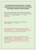 ACLS FINAL EXAM ACTUAL EXAM 2026 &vert; ADVANCED CARDIOVASCULAR LIFE SUPPORT EXAM ALL QUESTIONS AND CORRECT ANSWERS VERIFIED ANSWERS