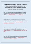 ACLS WRITTEN EXAM ACTUAL EXAM 2026 &vert; ADVANCED CARDIOVASCULAR LIFE SUPPORT EXAM &vert; ALL QUESTIONS AND CORRECT ANSWERS &vert; VERIFIED ANSWERS &vert; BRAND NEW VERSION&excl;