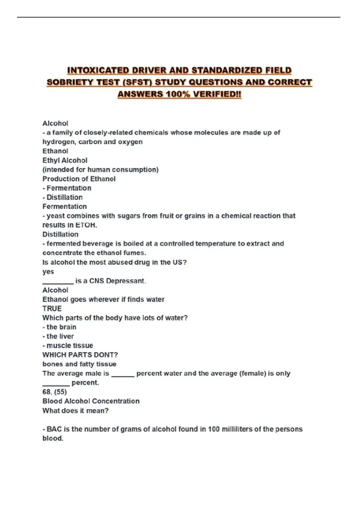 Example Wi Intoxicated Driver Program Assessment INTOXICATED DRIVER AND STANDARDIZED FIELD SOBRIETY TEST (SFST) STUDY ...