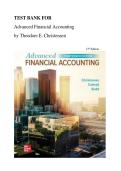 TEST BANK For Advanced Financial Accounting 13th Edition By Theodore Christensen Chapter 1 - 20&vert; Latest Edition 