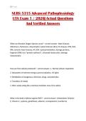 NURS 5315 Advanced Pathophysiology UTA Exam 1 &sol; 2026&vert; Actual Questions And Verified Answers