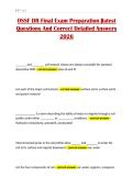 OSSF DR Final Exam Preparation &vert;latest Questions And Correct Detailed Answers 2026