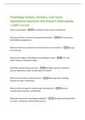 Psychology Schools&comma; Domains&comma; and Career  Applications Questions and Answers 2026 Update  &vert; 100&percnt; Correct   What is psychology&quest; - The scientific study of mind and behavior&period;  What was the focus of Freud's psychoanalytic theory&quest; - The unconscious  and 