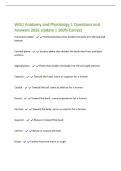 WGU Anatomy and Physiology 1 Questions and  Answers 2026 Update &vert; 100&percnt; Correct  