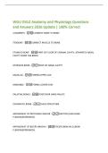 WGU D312 Anatomy and Physiology Questions  and Answers 2026 Update &vert; 100&percnt; Correct   LIGAMENTS - CONNECT BONE TO BONE  TENDONS - CONNECT MUSCLE TO BONE  ETHMOID BONE - PART OF FLOOR OF CRANIAL CAVITY&comma; SEPARATES NASAL  CAVITY FROM THE BRAIN  SPHENOID BONE -