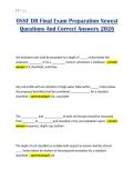 OSSF DR Final Exam Preparation Newest Questions And Correct Answers 2026