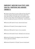 EMERGENCY MEDICINE EXAM STUDY GUIDE 2026 FULL QUESTIONS AND ANSWERS GRADED A&plus;
