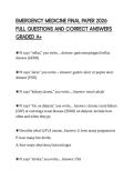 EMERGENCY MEDICINE FINAL PAPER 2026 FULL QUESTIONS AND CORRECT ANSWERS GRADED A&plus;