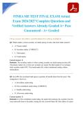 FINRA SIE TEST FINAL EXAM Actual Exam 2026&sol;2027 Complete Questions and Verified Answers Already Graded A&plus; Pass Guaranteed - A&plus; Graded