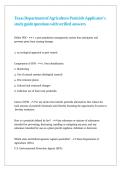 Texas Department of Agriculture Pesticide Applicator-s study guide questions with verified detailed answers 