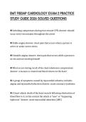 EMT FISDAP CARDIOLOGY EXAM 2 PRACTICE STUDY GUIDE 2026 SOLVED QUESTIONS