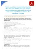 PERSONAL CARE HOME ADMINISTRATOR &lpar;PCHA&rpar; TEST Actual Exam 2026&sol;2027 Actual Exam - Complete Practice Test Bank with Verified Questions and Answers&comma; Latest Licensure Prep&comma; 100&percnt; Correct Solutions - Pass Guaranteed - A&plus; Graded