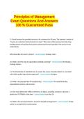 Principles of Management Exam Questions And Answers 100&percnt;Guaranteed Pass