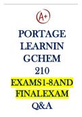 PORTAGE LEARNING CHEM 210  EXAMS 1-8 AND FINAL EXAM  Q&A