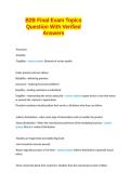 B2B Final Exam Topics Question With Verified Answers 100&percnt; Guaranteed Pass