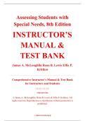 Instructor&rsquo;s Manual & Test Bank &ndash; Assessing Students with Special Needs&comma; 8th Edition &ndash; McLoughlin&comma; Lewis&comma; Kritikos &ndash; ISBN 9780134575704 &lpar;Chapters 1&ndash;17 Covered&rpar;
