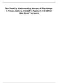Test Bank For Understanding Anatomy & Physiology &colon; A Visual&comma; Auditory&comma; Interactive Approach 3rd Edition Gale Sloan Thompson